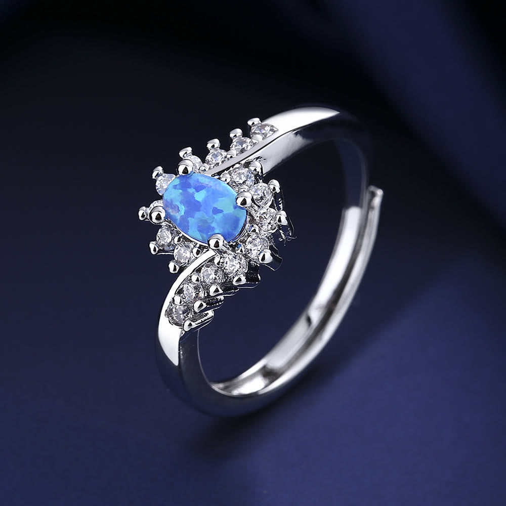 Olivenorma "Surrounding" Blue Opal Adjustable Ring - image 1