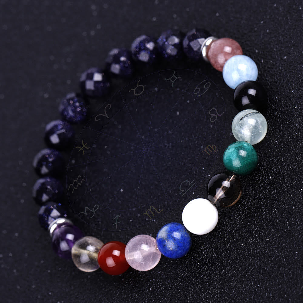 Olivenorma Blue Sandstone Zodiac Protection and Healing Bracelet - Zodiac Lucky Stone - image 0