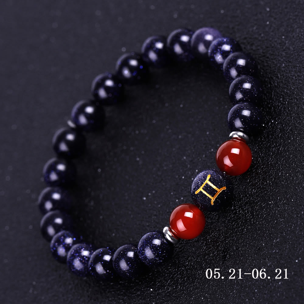 Olivenorma Blue Sandstone Zodiac Protection and Healing Bracelet - Gemini - image 3