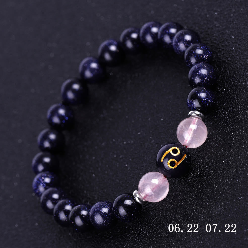 Olivenorma Blue Sandstone Zodiac Protection and Healing Bracelet - Cancer - image 4