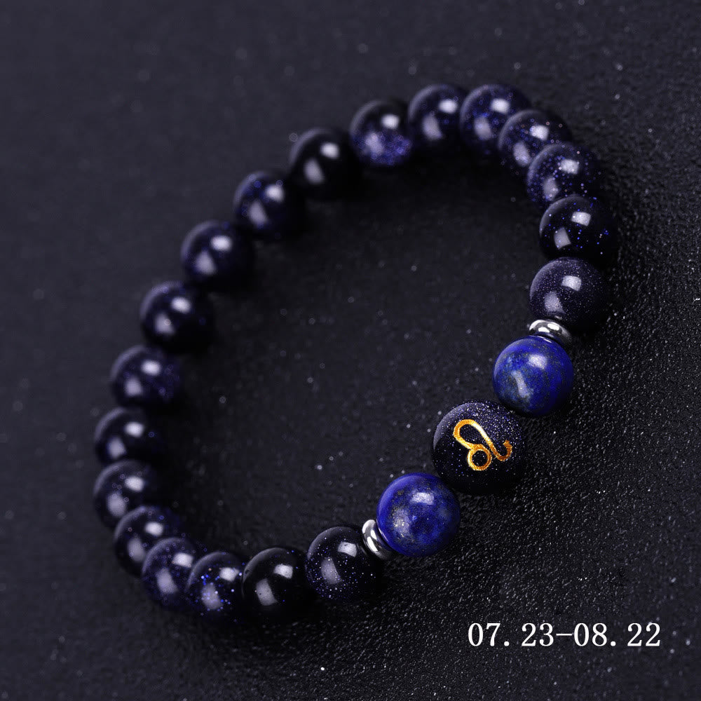 Olivenorma Blue Sandstone Zodiac Protection and Healing Bracelet - Leo - image 5