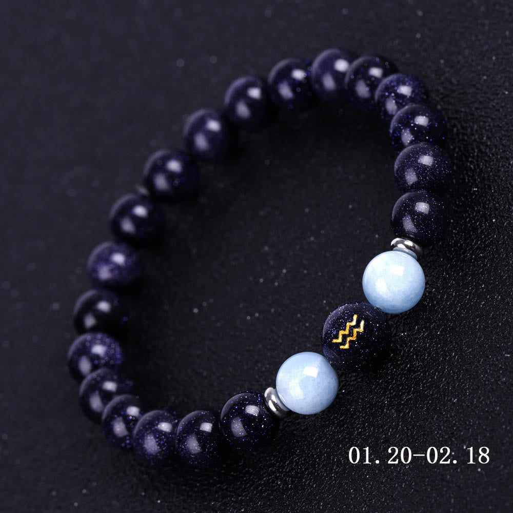 Olivenorma Blue Sandstone Zodiac Protection and Healing Bracelet - Aquarius - image 11