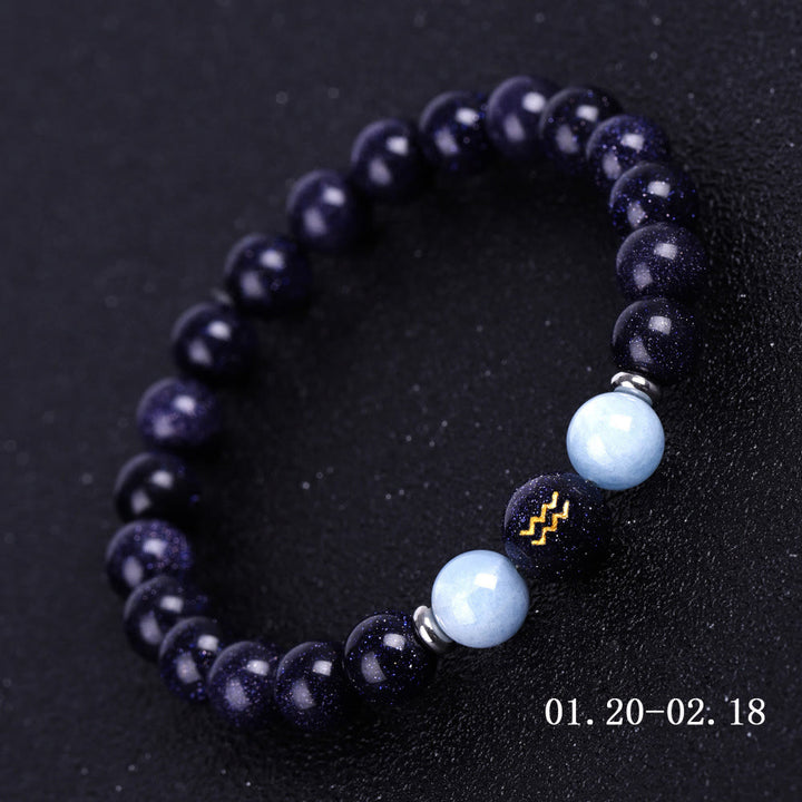 Olivenorma Blue Sandstone Zodiac Protection and Healing Bracelet - Aquarius - image 11