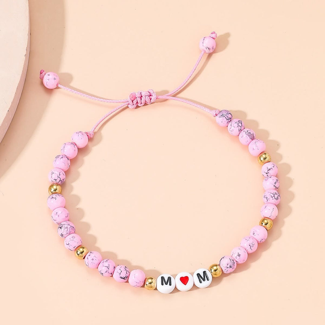Olivenorma "MOM" Pink Turquoise Bracelet - Pink Turquoise - image 0