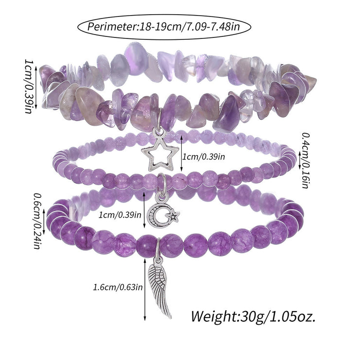 Olivenorma Amethyst Stars And Moon Full Pendant Bracelet Set - image 4