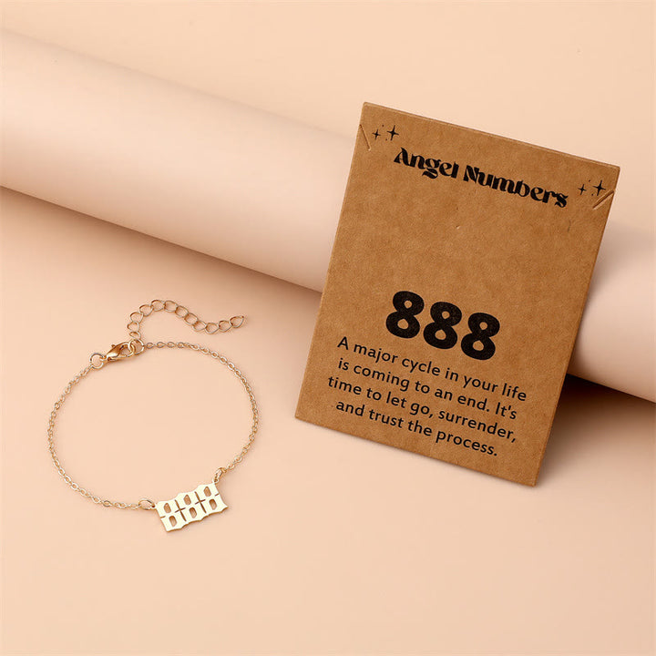Olivenorma Angel Number Stainless Steel Bracelet - 888 - Golden - image 15