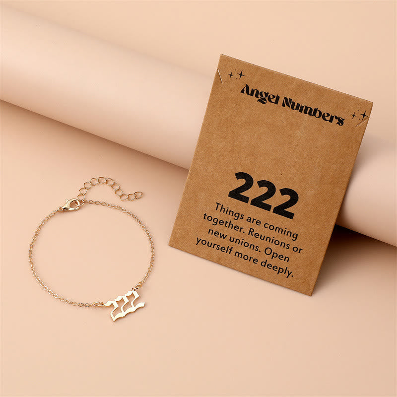 Olivenorma Angel Number Stainless Steel Bracelet - 222 - Golden - image 4
