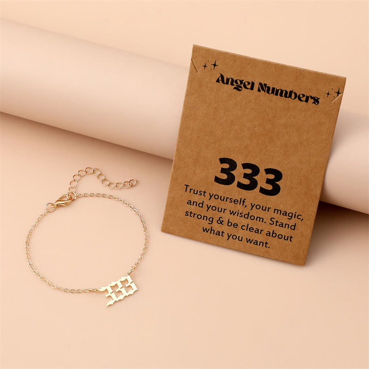 Olivenorma Angel Number Stainless Steel Bracelet - 333 - Golden - image 5