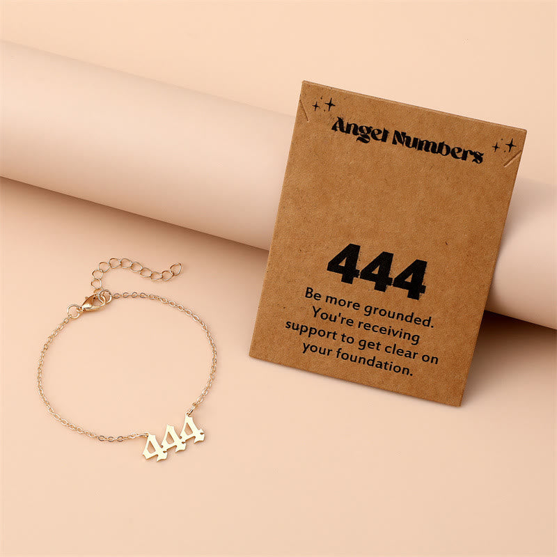 Olivenorma Angel Number Stainless Steel Bracelet - 444 - Golden - image 7