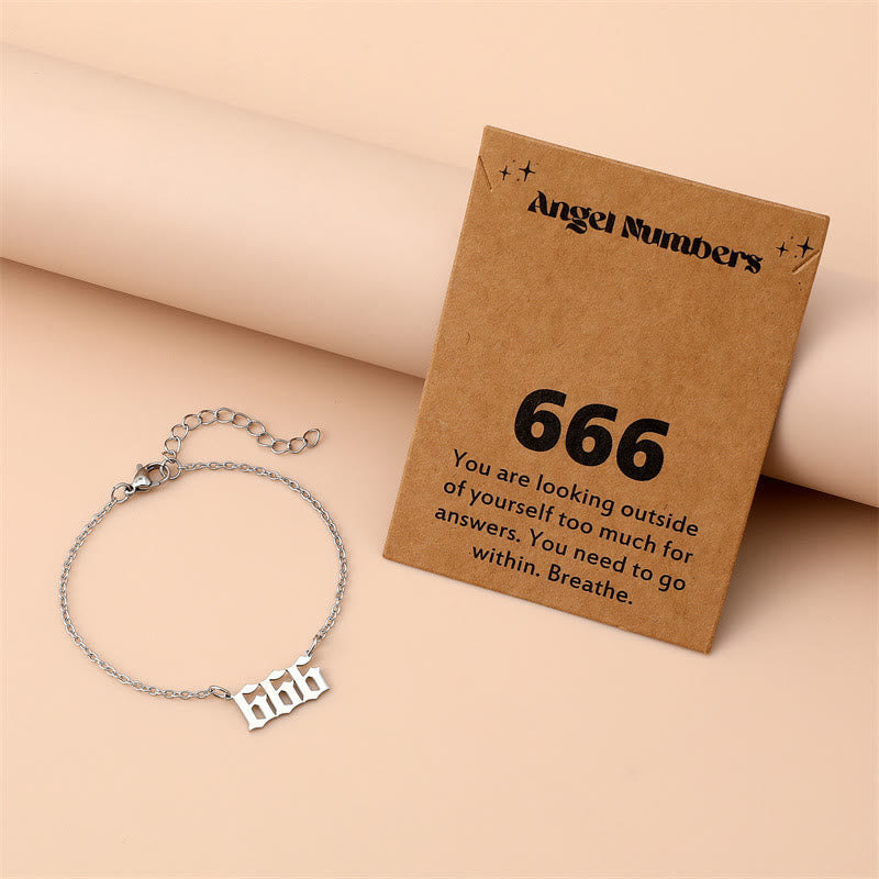 Olivenorma Angel Number Stainless Steel Bracelet - 666 - Silver - image 10