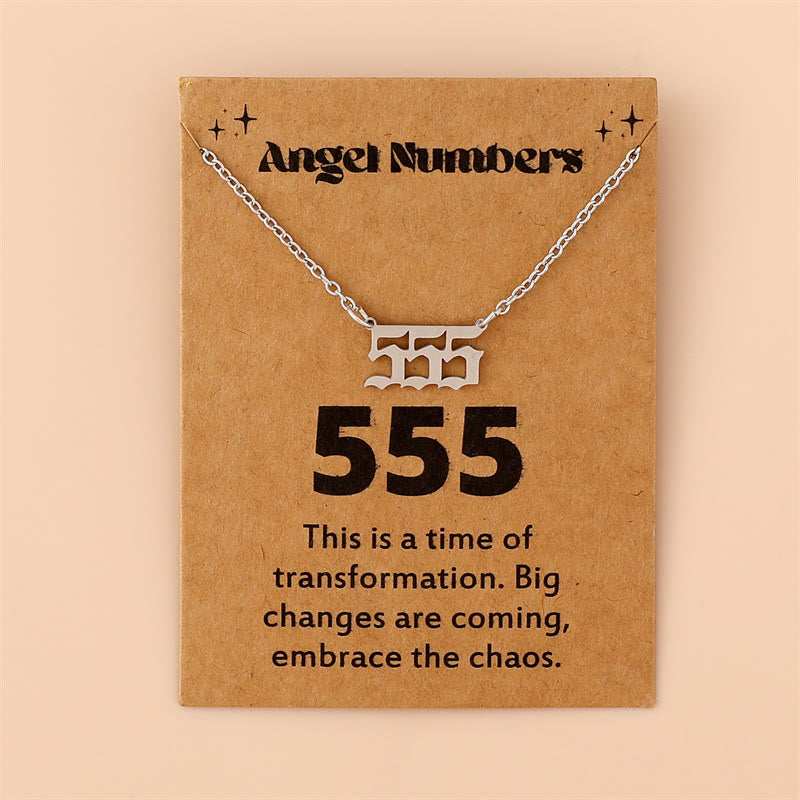 Olivenorma Angel Number Stainless Steel Necklace - 555 - Silver - image 11