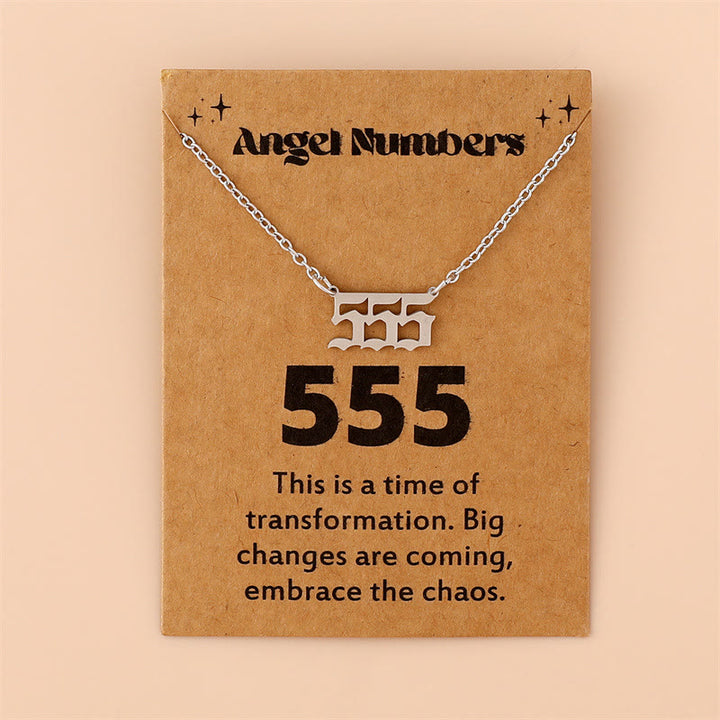 Olivenorma Angel Number Stainless Steel Necklace - 555 - Silver - image 11