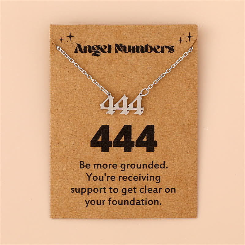 Olivenorma Angel Number Stainless Steel Necklace - 444 - Silver - image 9