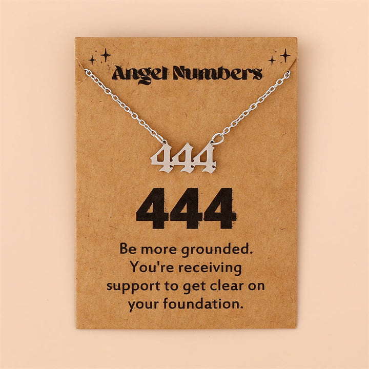 Olivenorma Angel Number Stainless Steel Necklace - 444 - Silver - image 9