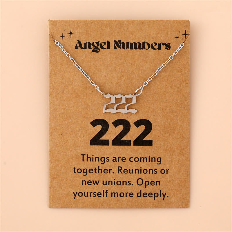 Olivenorma Angel Number Stainless Steel Necklace - 222 - Silver - image 5