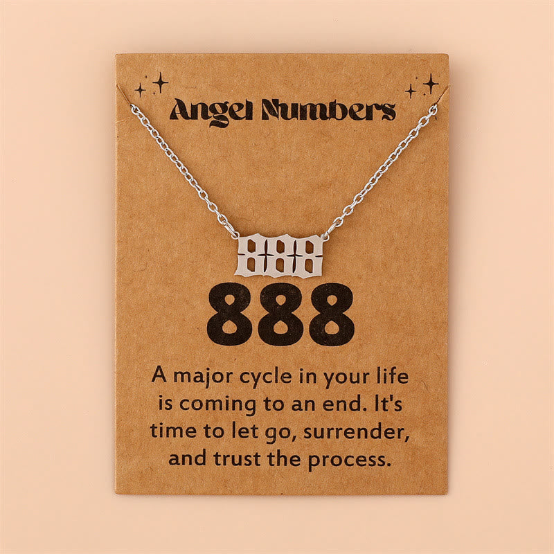 Olivenorma Angel Number Stainless Steel Necklace - 888 - Silver - image 17