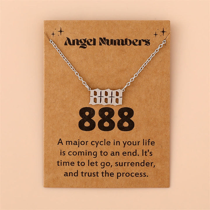 Olivenorma Angel Number Stainless Steel Necklace - 888 - Silver - image 17