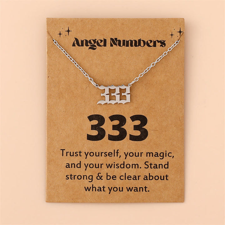Olivenorma Angel Number Stainless Steel Necklace - 333 - Silver - image 7