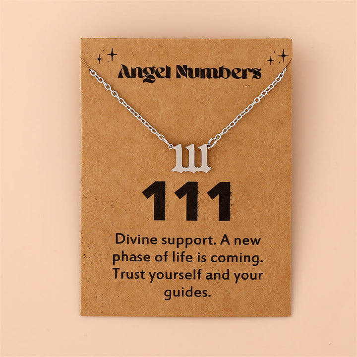Olivenorma Angel Number Stainless Steel Necklace - 111 - Silver - image 0