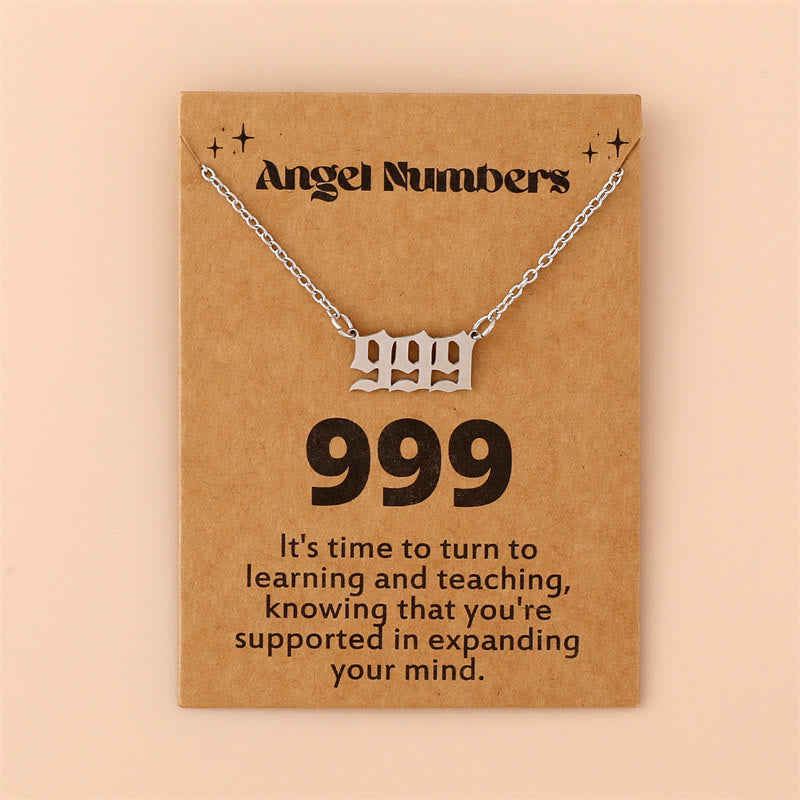 Olivenorma Angel Number Stainless Steel Necklace - 999 - Silver - image 19