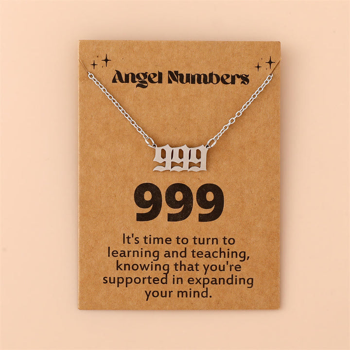 Olivenorma Angel Number Stainless Steel Necklace - 999 - Silver - image 19