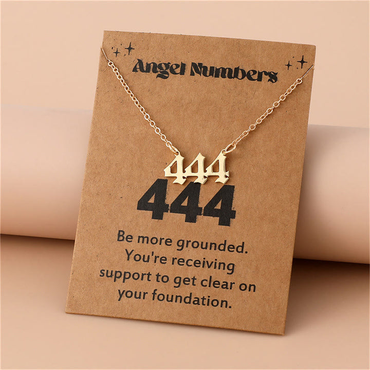 Olivenorma Angel Number Stainless Steel Necklace - 444 - Golden - image 10