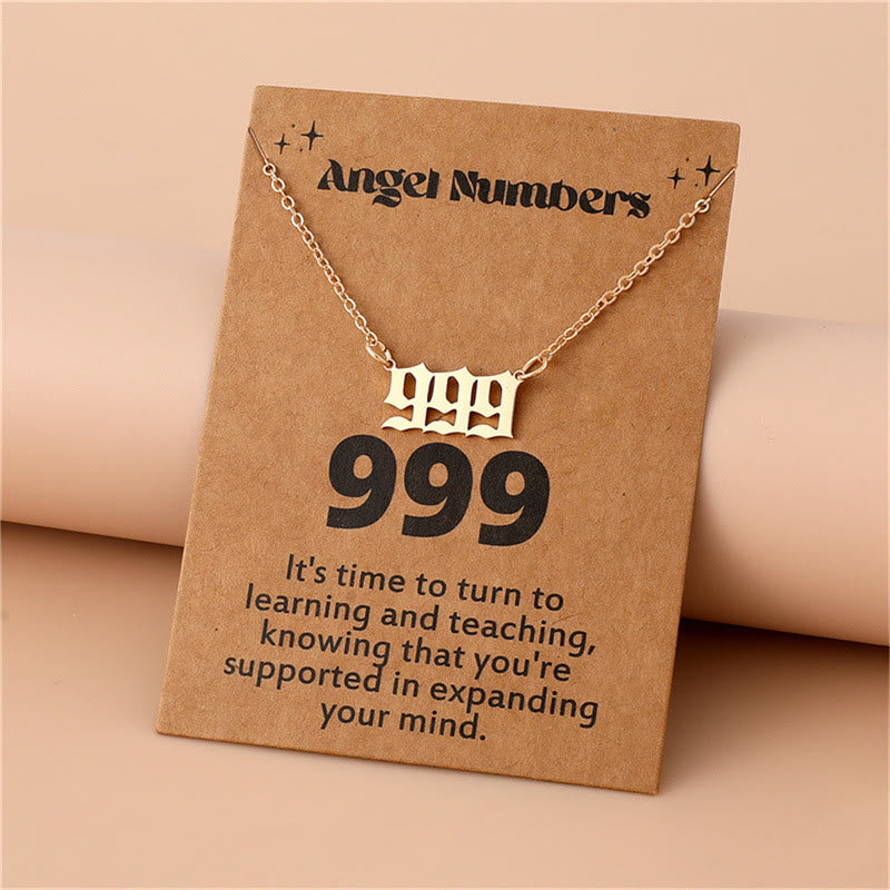 Olivenorma Angel Number Stainless Steel Necklace - 999 - Golden - image 20
