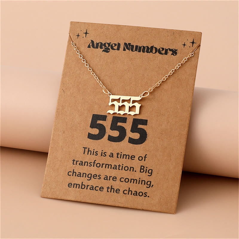 Olivenorma Angel Number Stainless Steel Necklace - 555 - Golden - image 12