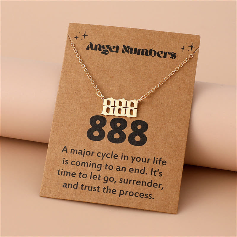 Olivenorma Angel Number Stainless Steel Necklace - 888 - Golden - image 18
