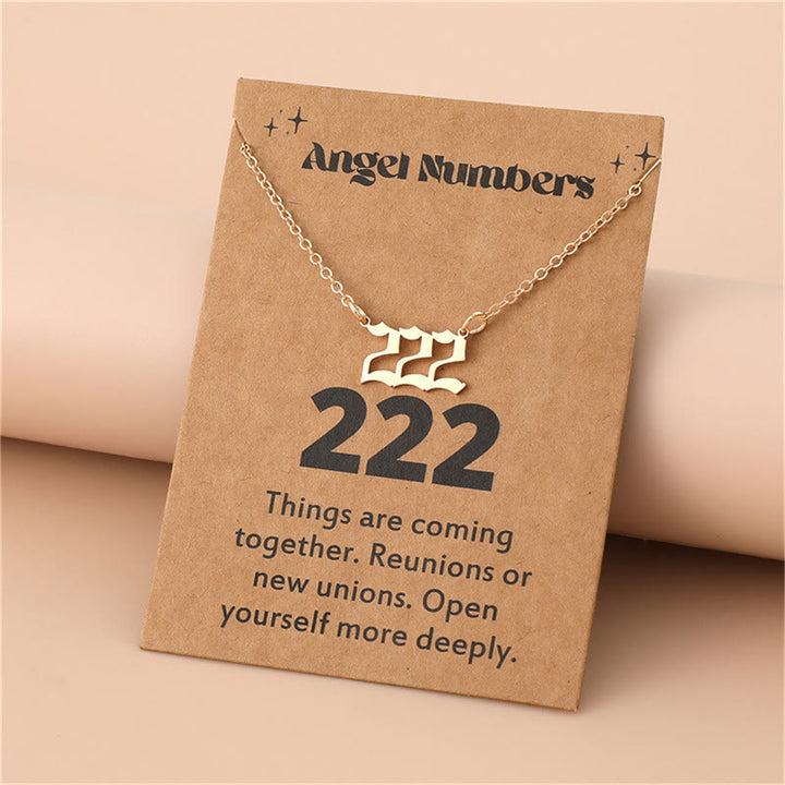 Olivenorma Angel Number Stainless Steel Necklace - 222 - Golden - image 6