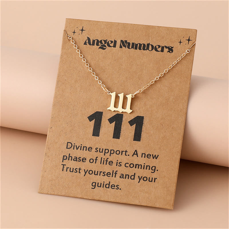 Olivenorma Angel Number Stainless Steel Necklace - 111 - Golden - image 4