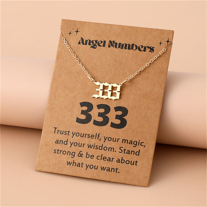 Olivenorma Angel Number Stainless Steel Necklace - 333 - Golden - image 8