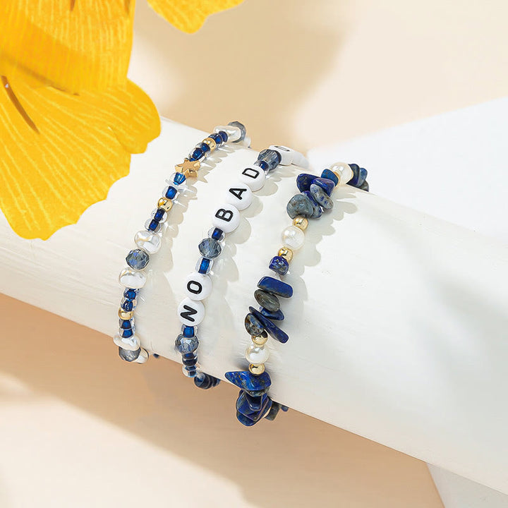 Olivenorma "No Bad Days" Crystal Beaded Three Layer Bracelet Set - image 10