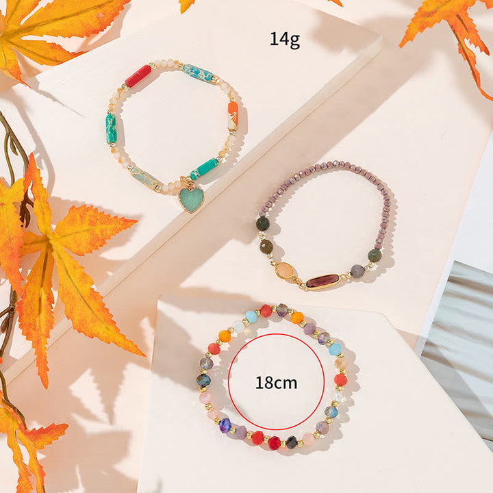 Olivenorma Bohemian Style Love Pendant Three Layer Bracelet Set - image 4