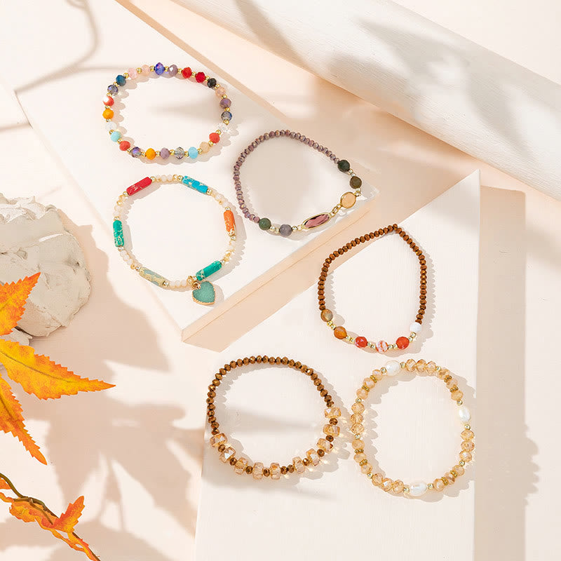 Olivenorma Bohemian Style Love Pendant Three Layer Bracelet Set - image 8