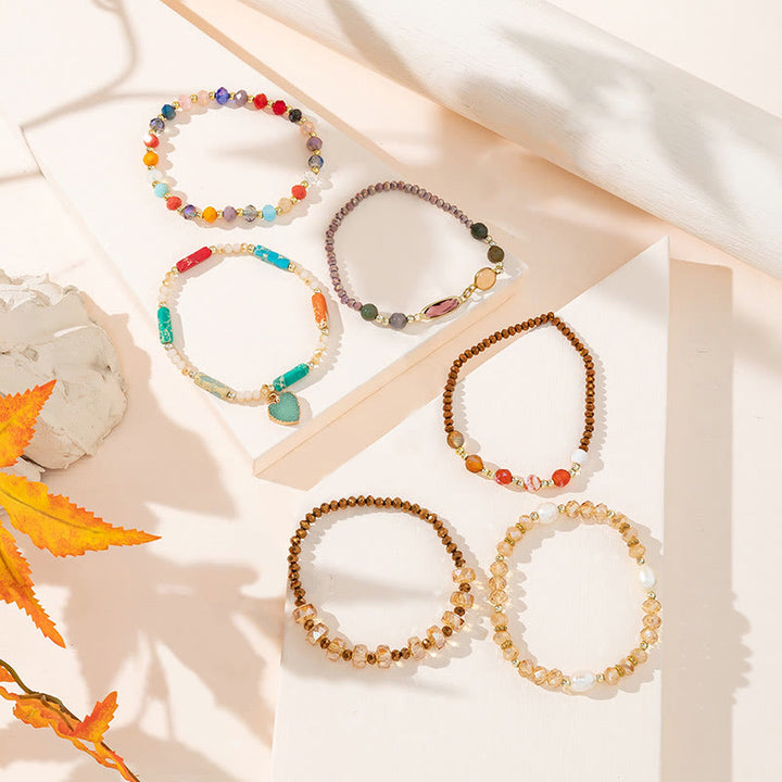 Olivenorma Bohemian Style Love Pendant Three Layer Bracelet Set - image 8