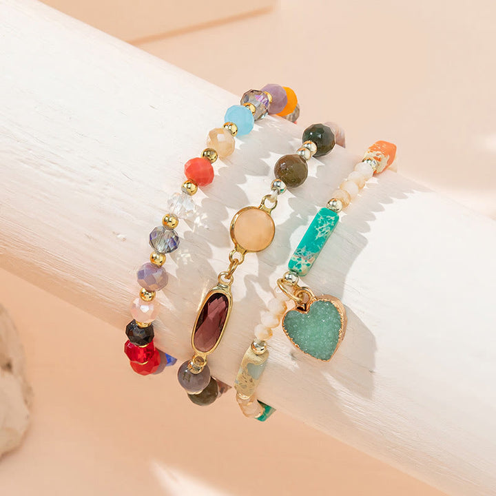 Olivenorma Bohemian Style Love Pendant Three Layer Bracelet Set - image 3