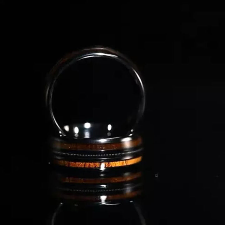 Olivenorma Guitar String Hawaiian Koa Gunmetal Tungsten Ring - image 4