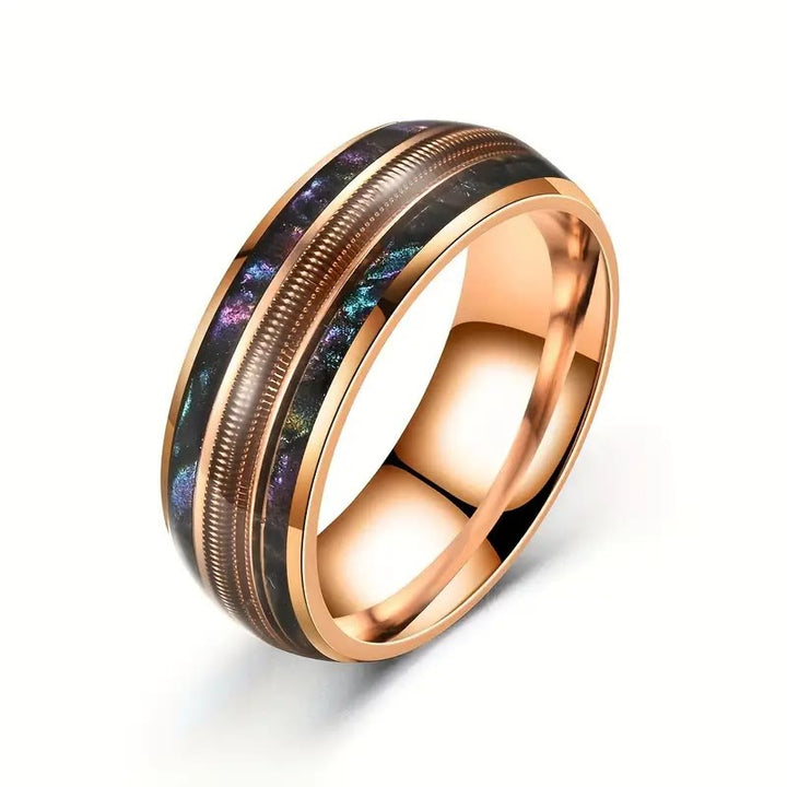 Olivenorma Spring Color Shell Rose Gold Stainless Steel Ring - image 3