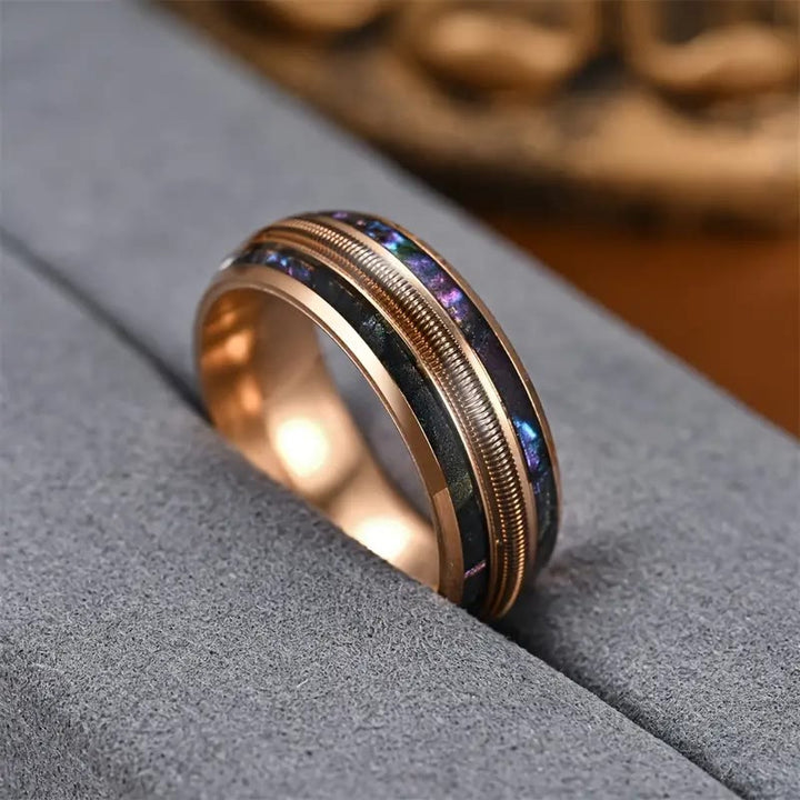 Olivenorma Spring Color Shell Rose Gold Stainless Steel Ring - image 1