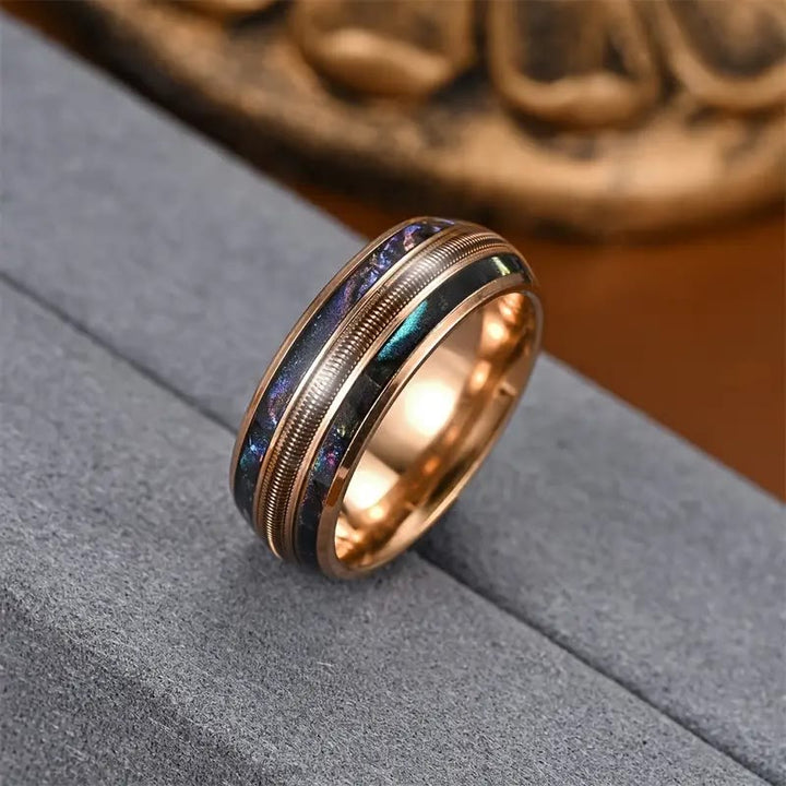 Olivenorma Spring Color Shell Rose Gold Stainless Steel Ring - image 2