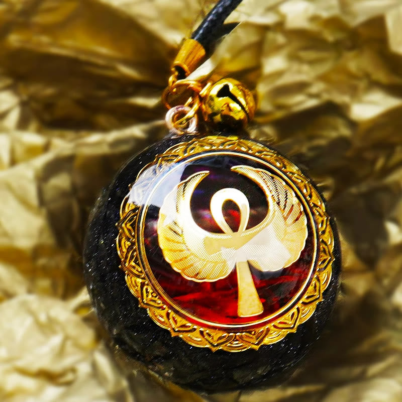 Olivenorma Blue Sandstone Red Agate OM Orgone Necklace - image 3