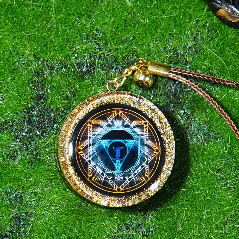 Olivenorma Obsidian Metatron's Cube Orgone Necklace - Beaded Rope - image 0