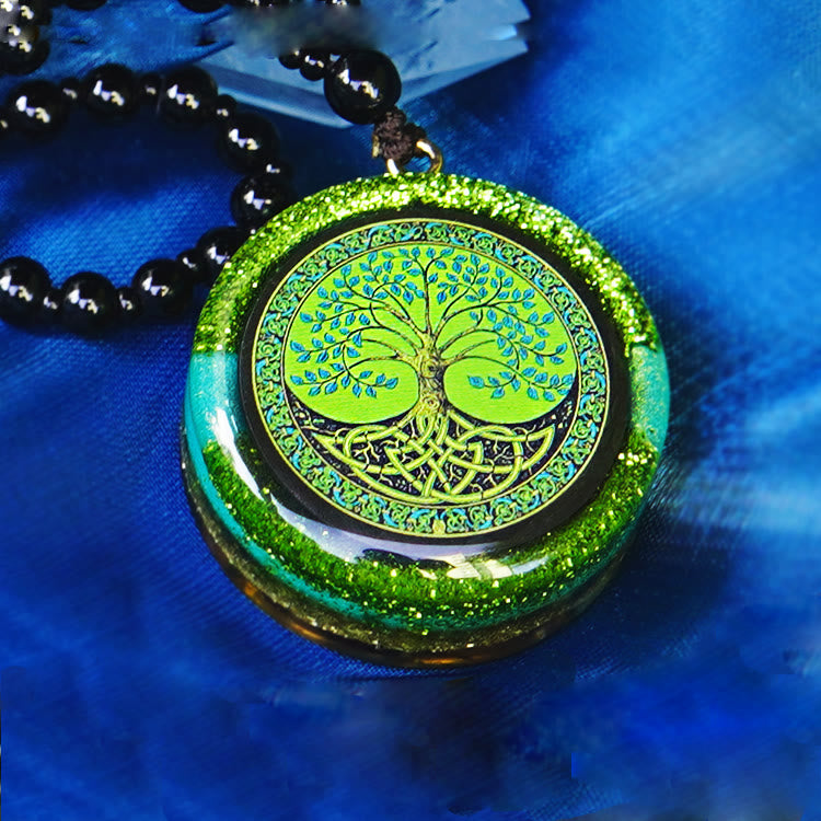 Olivenorma Peridot Tree of Life Orgone Necklace - image 1
