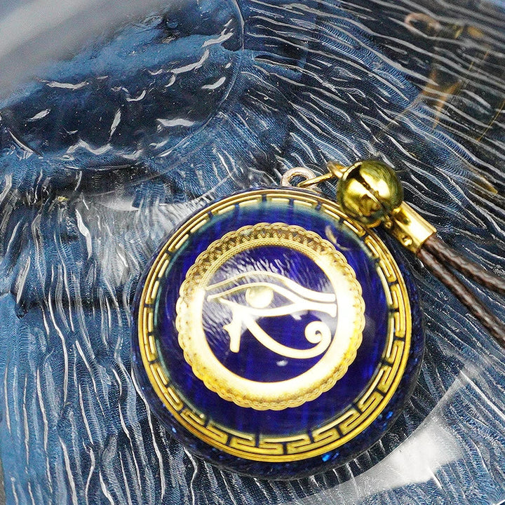 Olivenorma Kyanite Aquamarine Eye of Horus Orgone Necklace - image 3