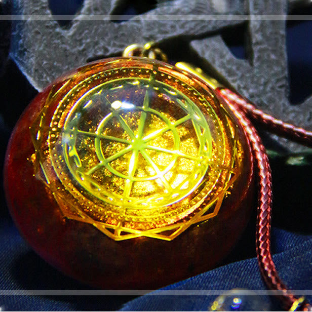 Olivenorma Strawberry Quartz Rhodochrosite Orgone Necklace - image 4