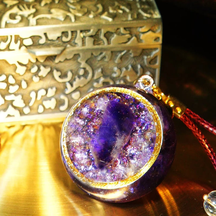 Olivenorma Amethyst Healing Orgone Necklace - Beaded Rope - image 0