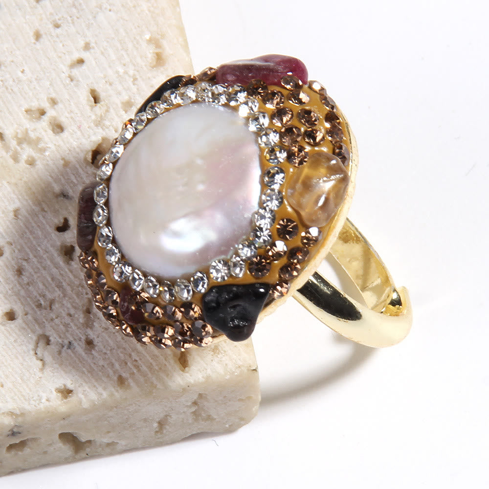 Olivenorma Morganite Tourmaline Freshwater Pearl Jewelry Set - image 7