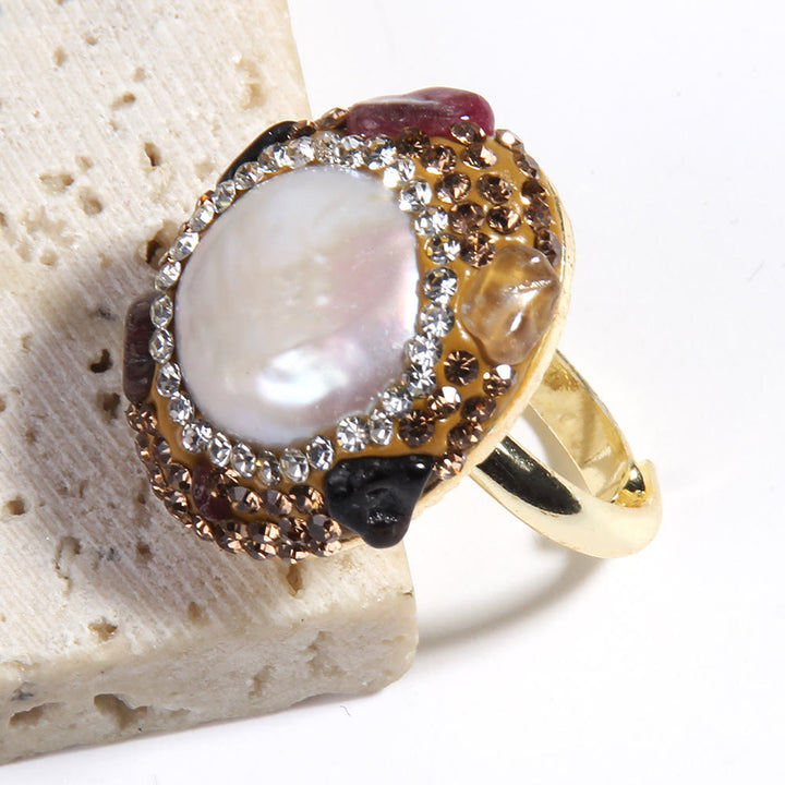 Olivenorma Morganite Tourmaline Freshwater Pearl Jewelry Set - image 7