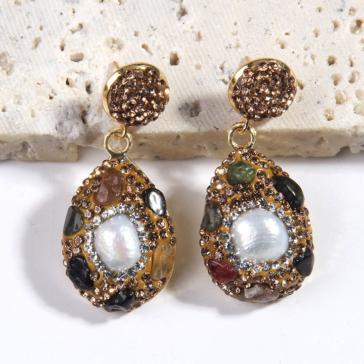 Olivenorma Morganite Tourmaline Freshwater Pearl Jewelry Set - image 15